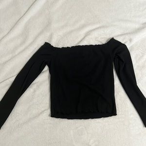Off the shoulder, long sleeve top